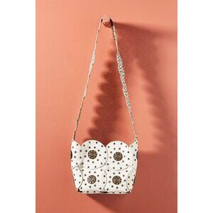 Antik Batik White and Brown Polka Dot Tote